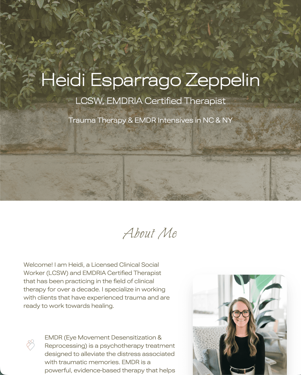 Heidi Esparrago Zeppelin therapy practice homepage